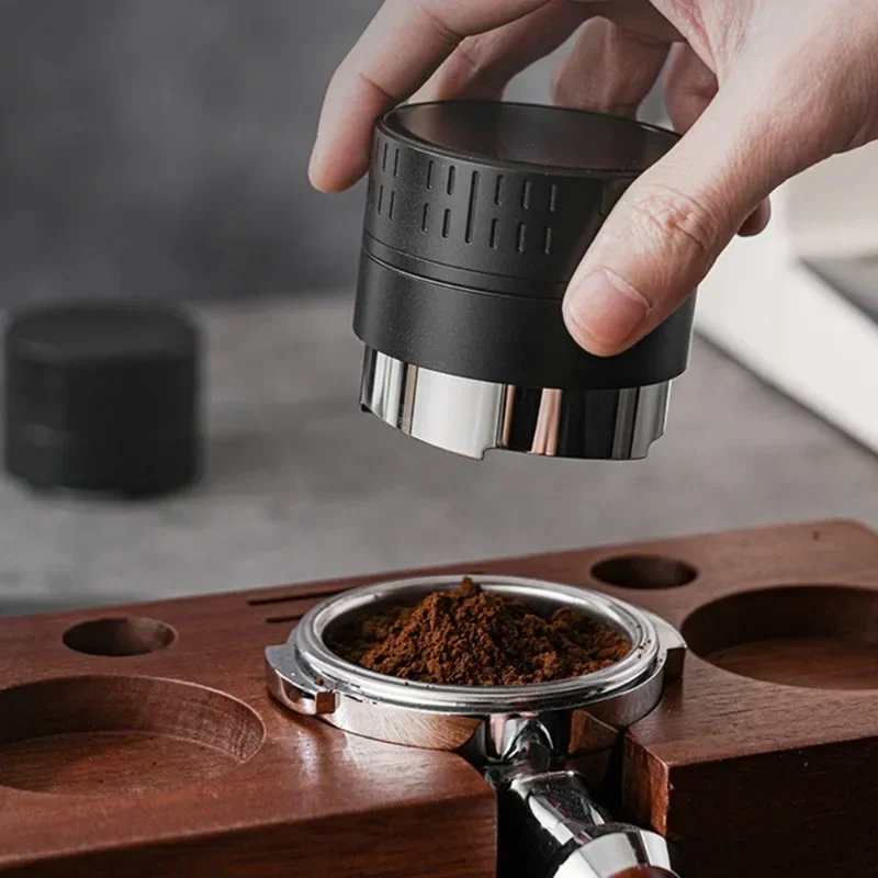 51/53/58mm Coffee Tamper Self-gravity Powder Distributor Four Pulp Base Stainless Steel Espresso Powder Hammer Coffee Tool
