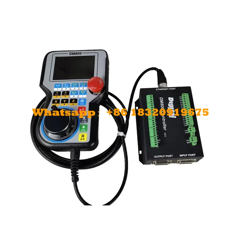 Sistema di controllo del movimento con controller maniglia CNC DM800 Schermo da 3/4/5 assi da 3,8 pollici più pulsante di arresto di emergenza supporta il codice G