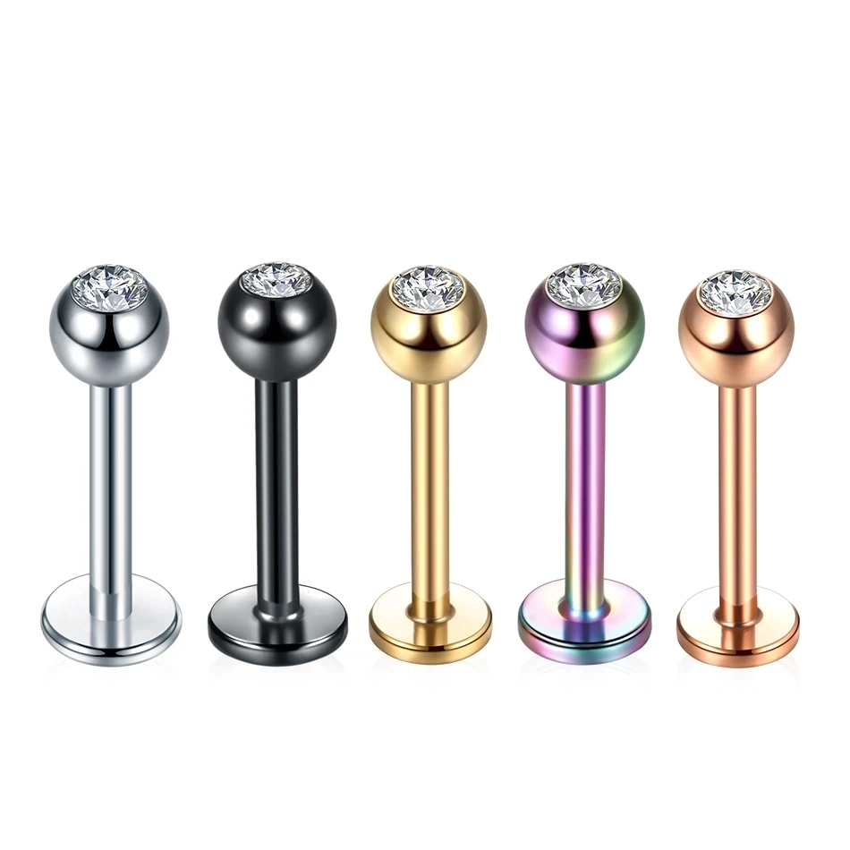 1Pc Stainless Steel Ear Tragus Helix Piercing Monore Ring Labret Stud Lip Ring Cartilage Ear Piercing Body Jewelry for Women Men