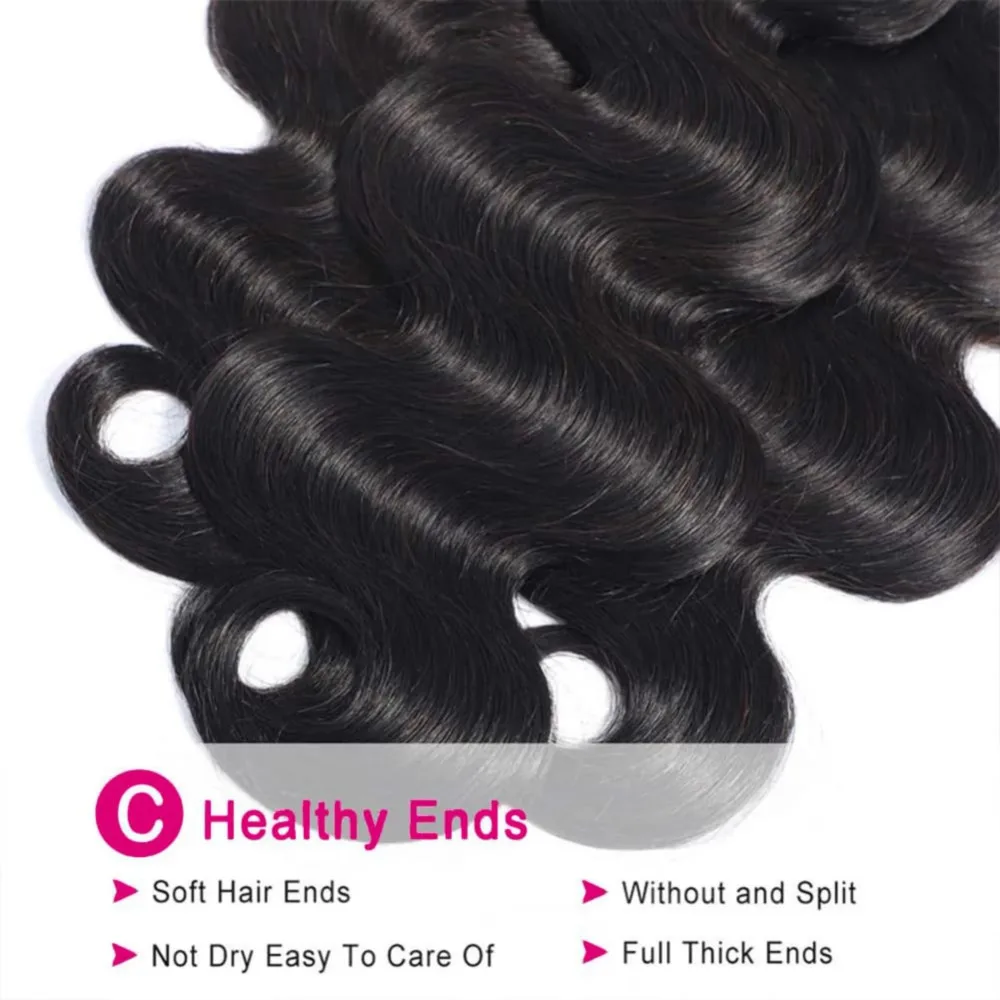 Body Wave Human Hair Bundels Water Golvende Braziliaanse Natuurlijke Hair Extensions 22 24 26 Inch Natuurlijke Zwarte # 1b Voor Vrouw 1/3 Bundels