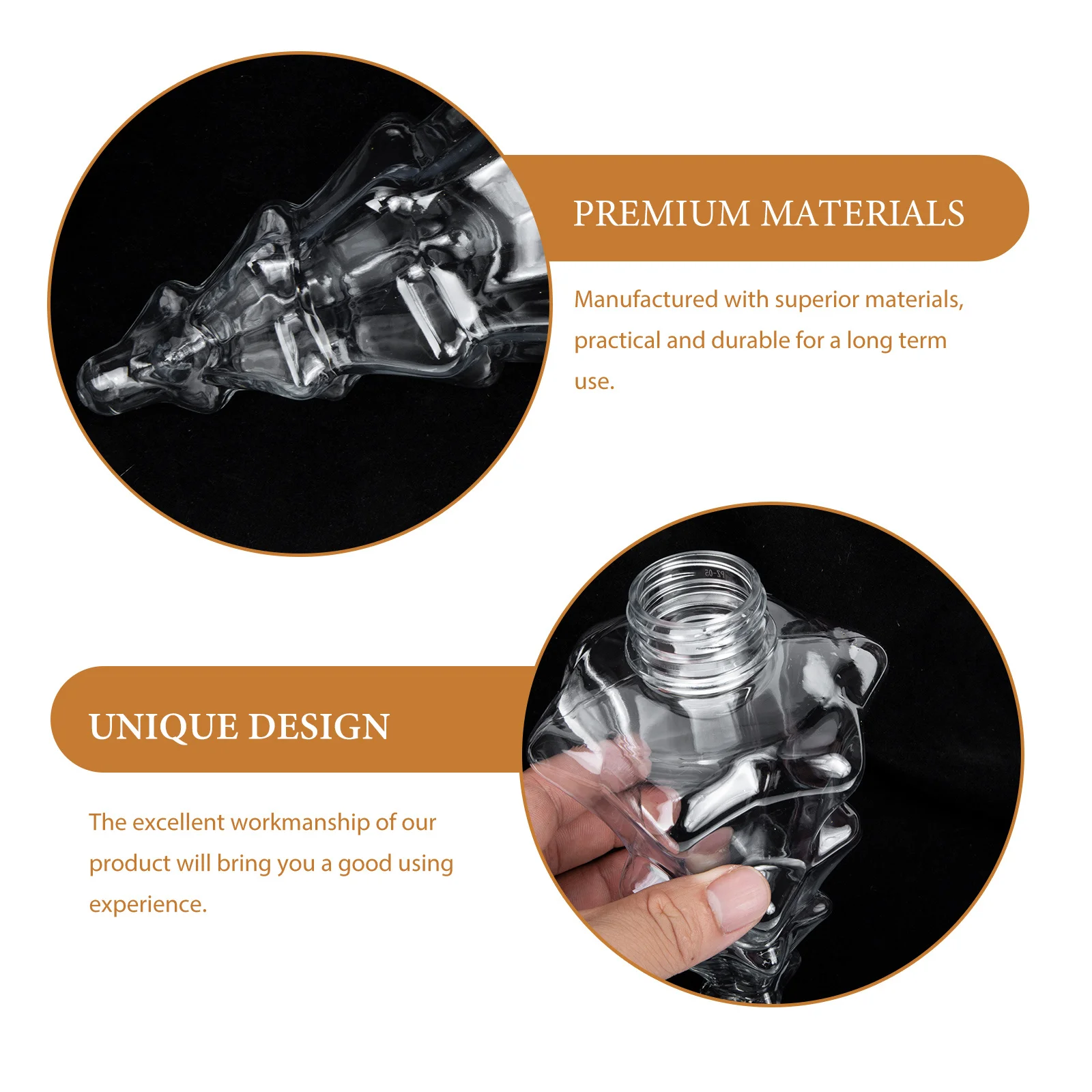 

4 Pcs Christmas Tree Juice Bottle Plastic Containers Empty Bottles for Water Transparent