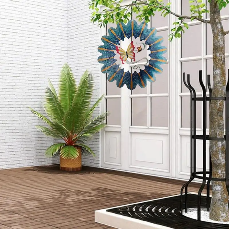 

Flowing Butterfly Wind Spinner 3D Rotating Wind Chimes Pendant Yard Garden Hanging Decor Butterfly Wind Spinner for decoration