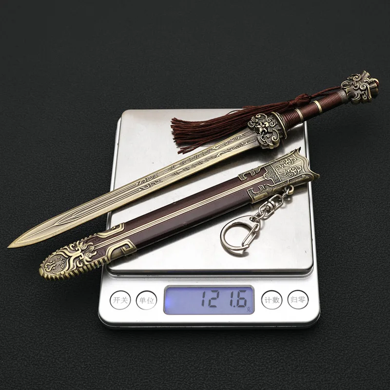 22cm Investiture of The Gods Weapon Model Samurai Sword Peripheral Xiqi Saber with Sheath Metal Handicraft Ornaments Gifts Boy