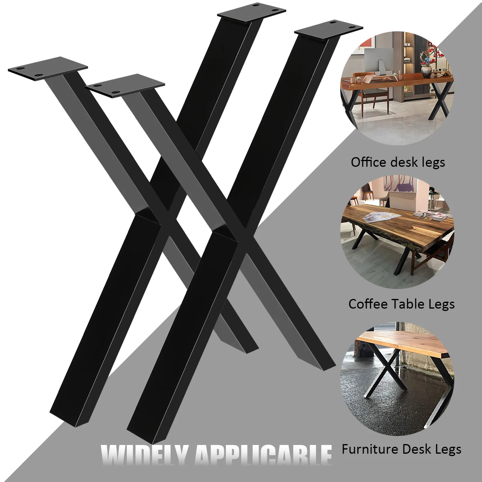 Tischbeine Metall 76cm, Tisch rahmen x Form, Tischbeine schwarz, Couch tischbeine, Tisch fuß für DIY Esstisch, Konferenz lasche