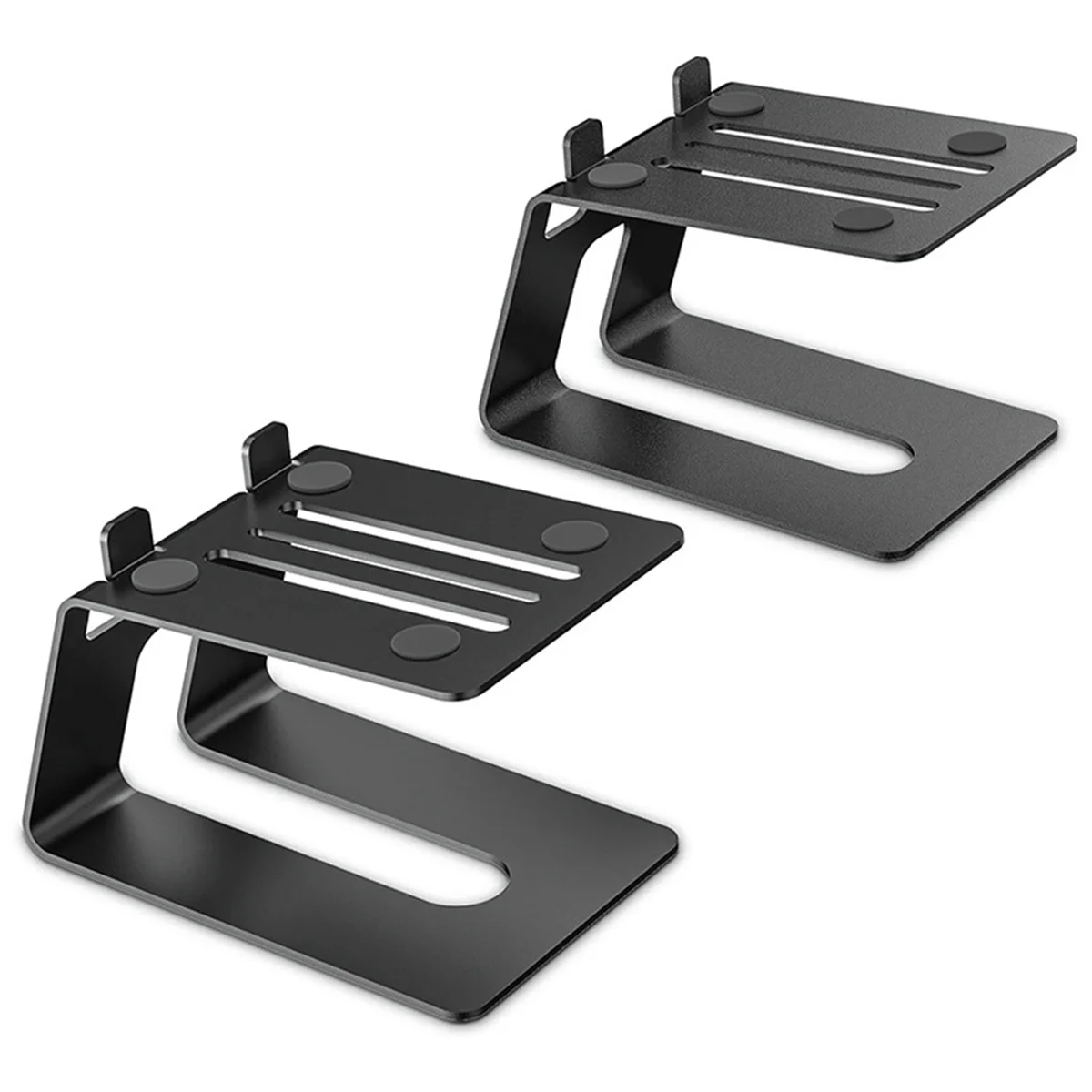 

Desktop Speaker Stands, 1 Pair, Studio Monitor Riser with Vibration Dampening Pad and 5° Tilt Design Improve