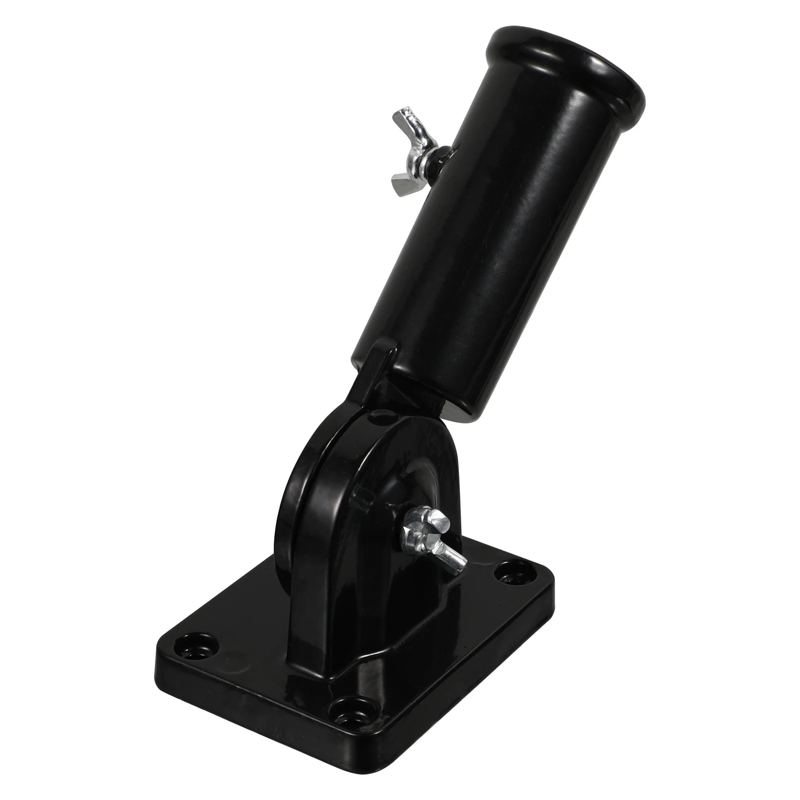 Flag Pole Holder Adjustable Bracket Heavy Duty Aluminum Mounting Base for National Day Celebration Flags Black