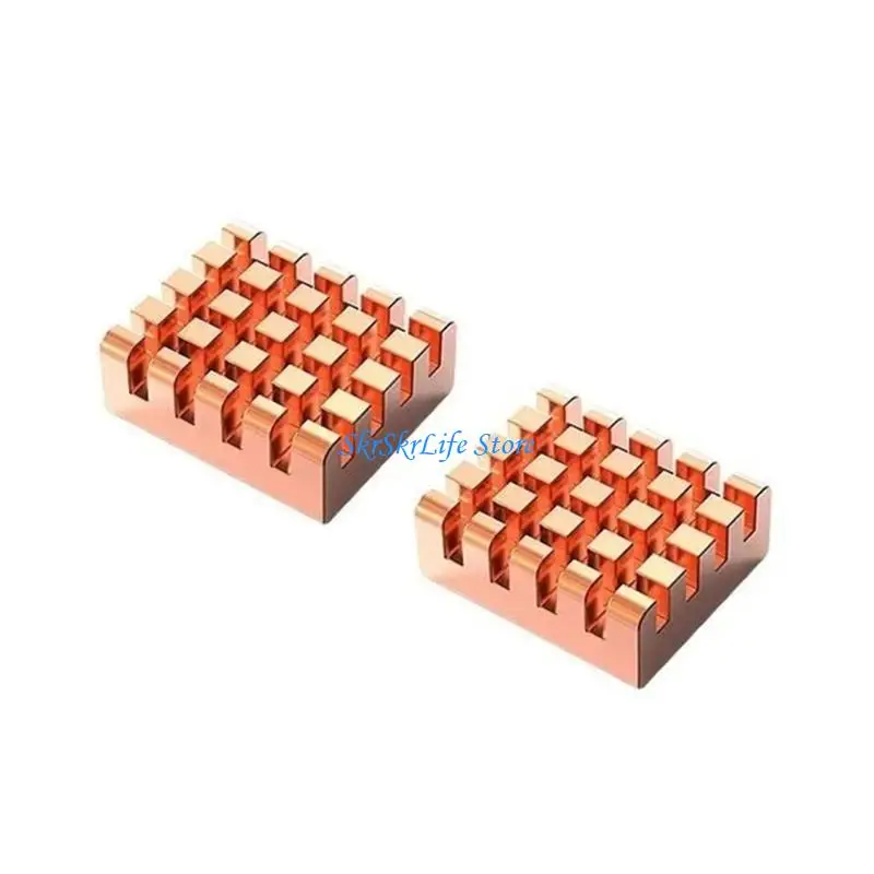 e65e 12x13x5mm النحاس النحاس النحاس نقي التبريد زعنفة التبريد مع شريط حراري للتبريد #5