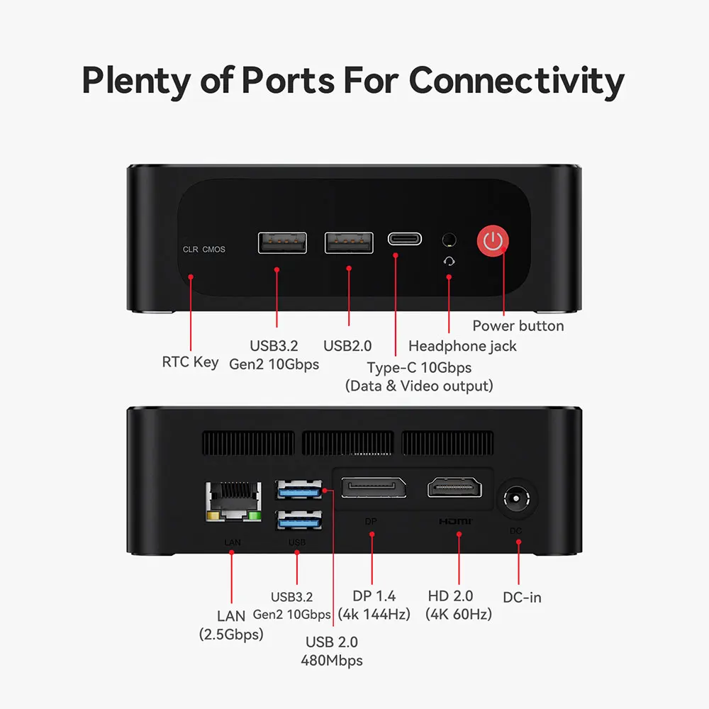 Beelink Mini PC SER5 Max AMD R7 7735HS Ryzen3 3200U R5 5500U 5625U 16G RAM 500G M.2 NVME SSD Type-C Gaming Mini Desktop Computer