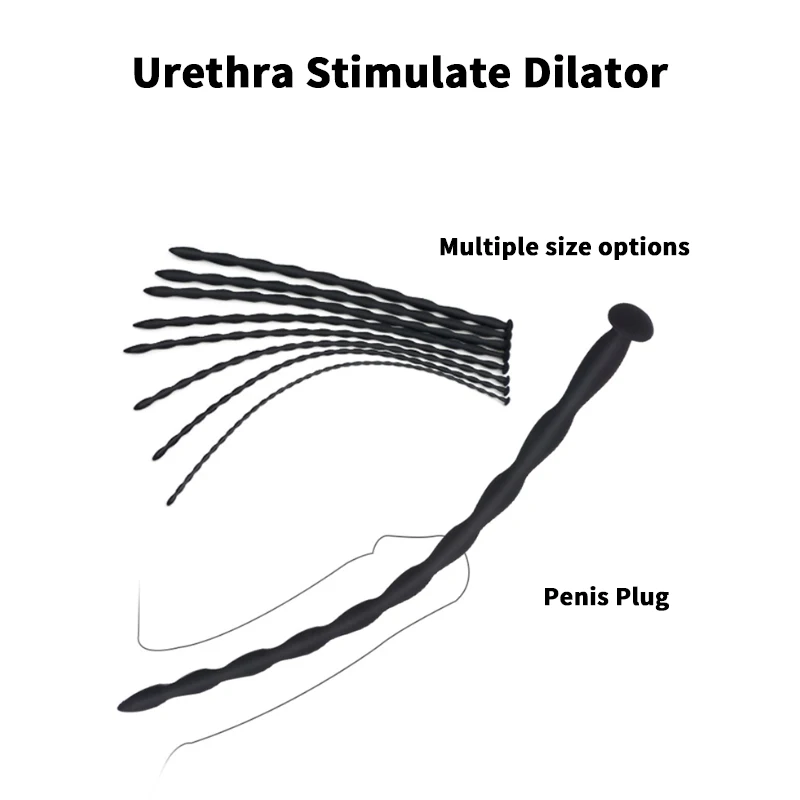 Urethra Stimulate Dilator 3-10mm Urethal Sounding Beginner Urethral Sound Silicone Penis Plug Men Masturbation Sex Toys