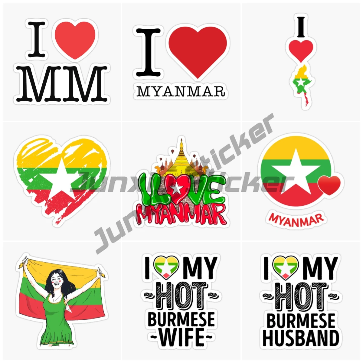 Myanmar Flag Sticke… - image