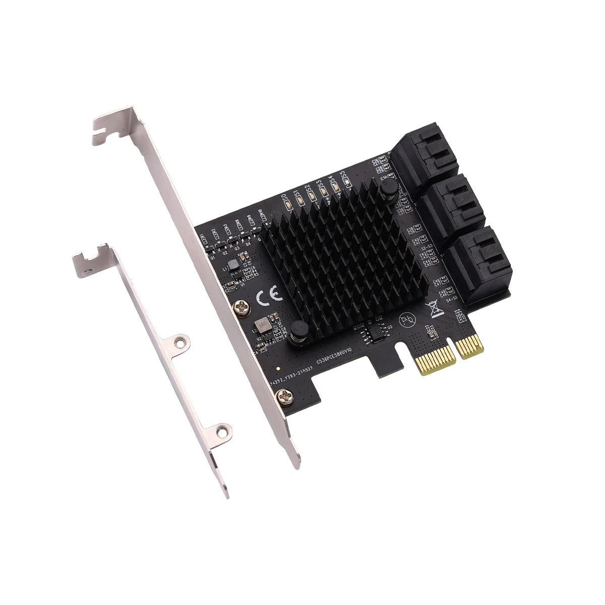 

IOCREST PCIe gen3 x1 to 6 Ports 6G SATA III 3.0 Controller Non Raid Expansion Card Low Profile Bracket