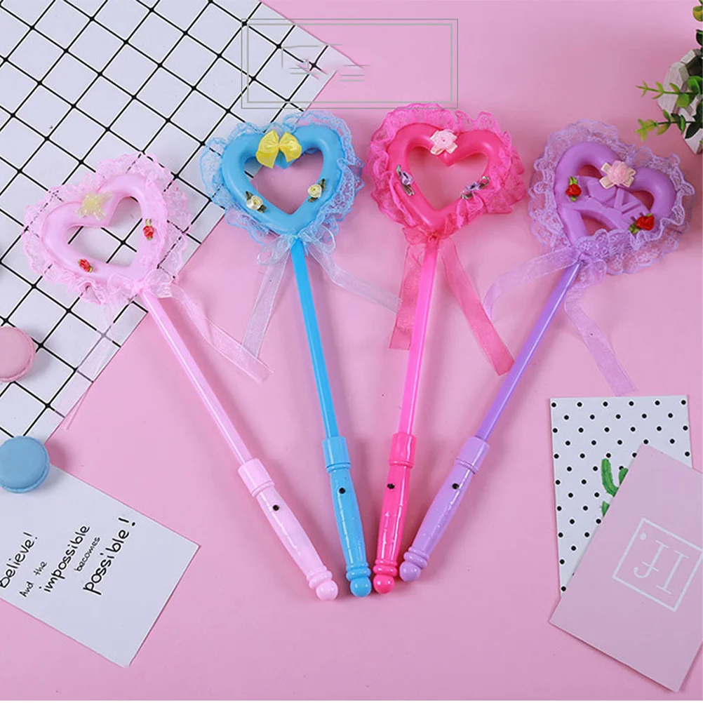 

4pcs Luminous Fairy Rods Glow Sticks Creative Heart Shaped Eco Friendly Decorative For Birthday Party Wedding Christmas