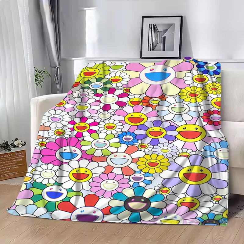 T-T-TakashiS-M-M-MurakamieS Blanket Fluffy Soft Blankets for Winter Microfiber Bedding Camping Chair Sofa Quilt Catnap Office