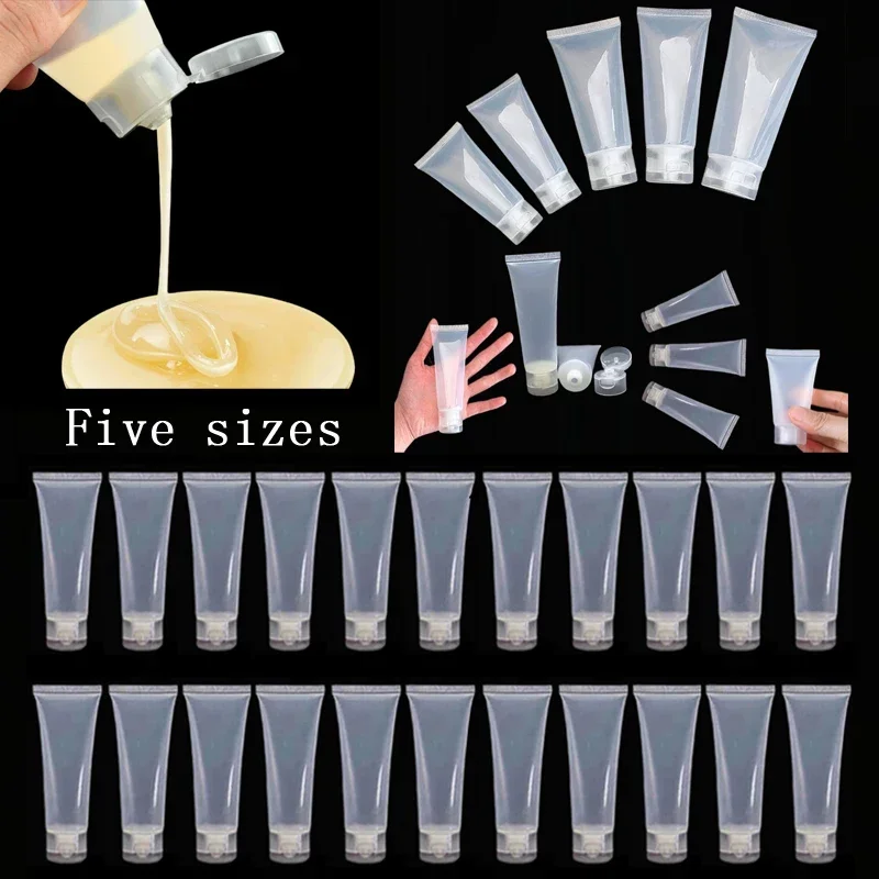 

100Pcs 15ml-100ml Empty Clear Plastic Squeeze Bottle W/ Flip Cap Portable Travel Cosmetic Sample Container For Face Cream Lotion