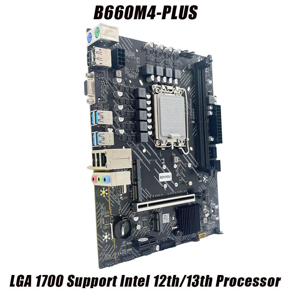 

KEYIYOU B660M4-PLUS Motherboard LGA 1700 Support Intel 12th/13th Processor DDR4 Desktop Memory VGA HDMI DP USB3.0 M-ATX