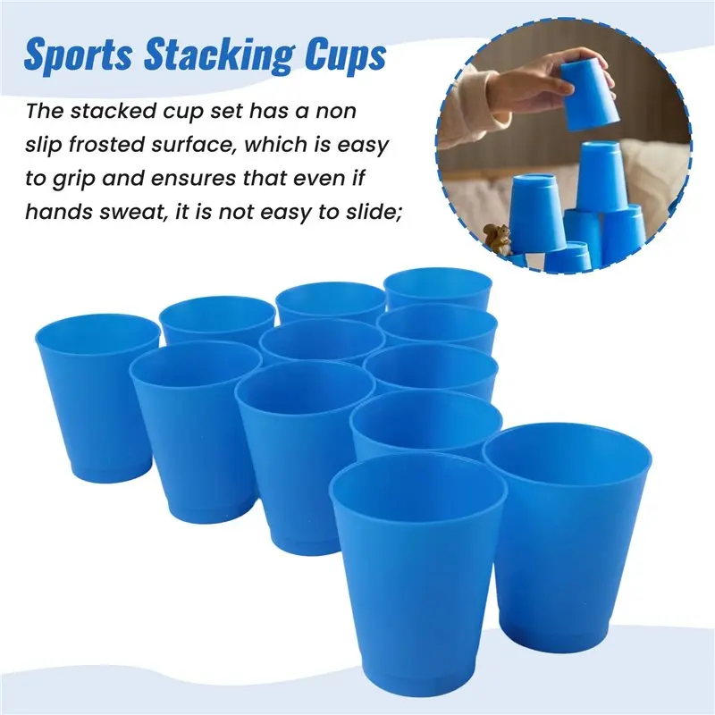 ABXI 12Pcs Kid Quick Stacking Cups Set Mini Speed Training Game Fun Stacking Cup Fast Paced Game For Boys Girls Durable