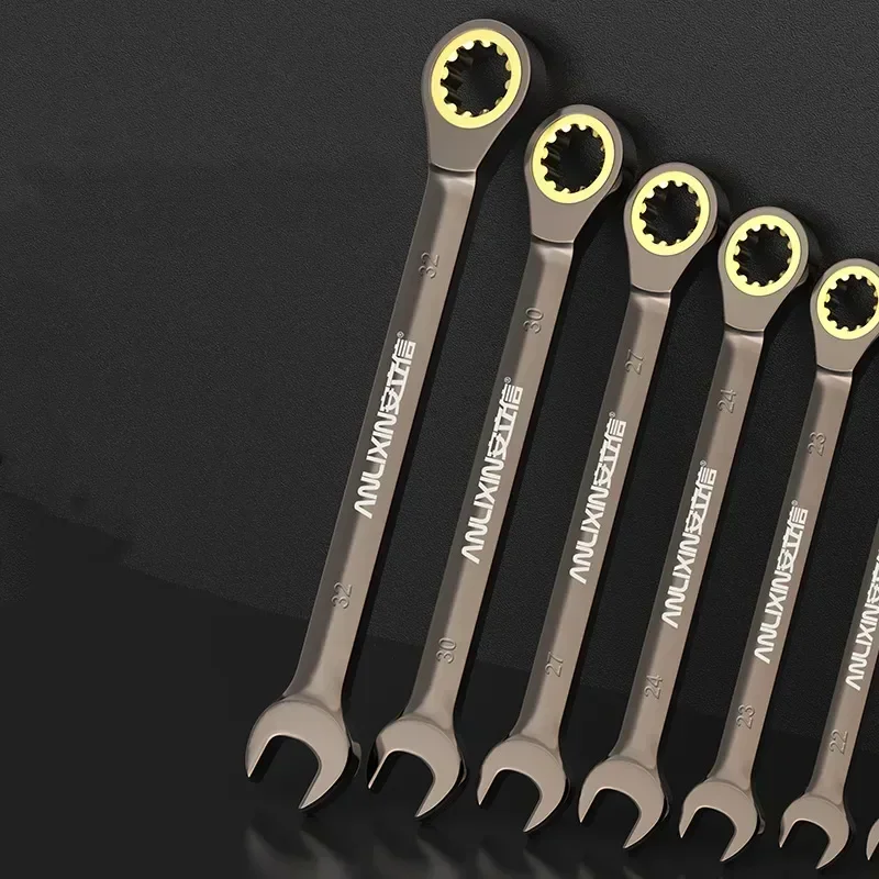 Metric/sae Tools Wrenches Set Flex-head Wrench Set Ratchet Car Spanners Ratcheting 6-9mm Repair Combination