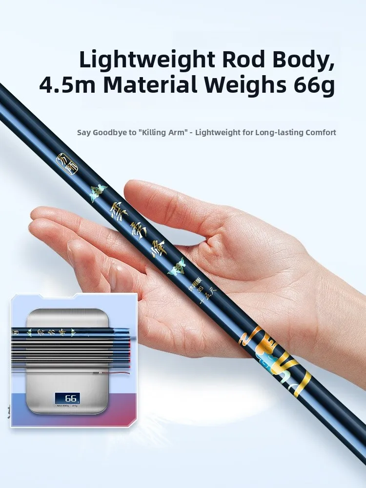 

Ultra-Light Ultra-Hard Carbon Fiing Rod 28 Section ort Stems Str Carp fi Fiing Pole River Bank Handheld Sti