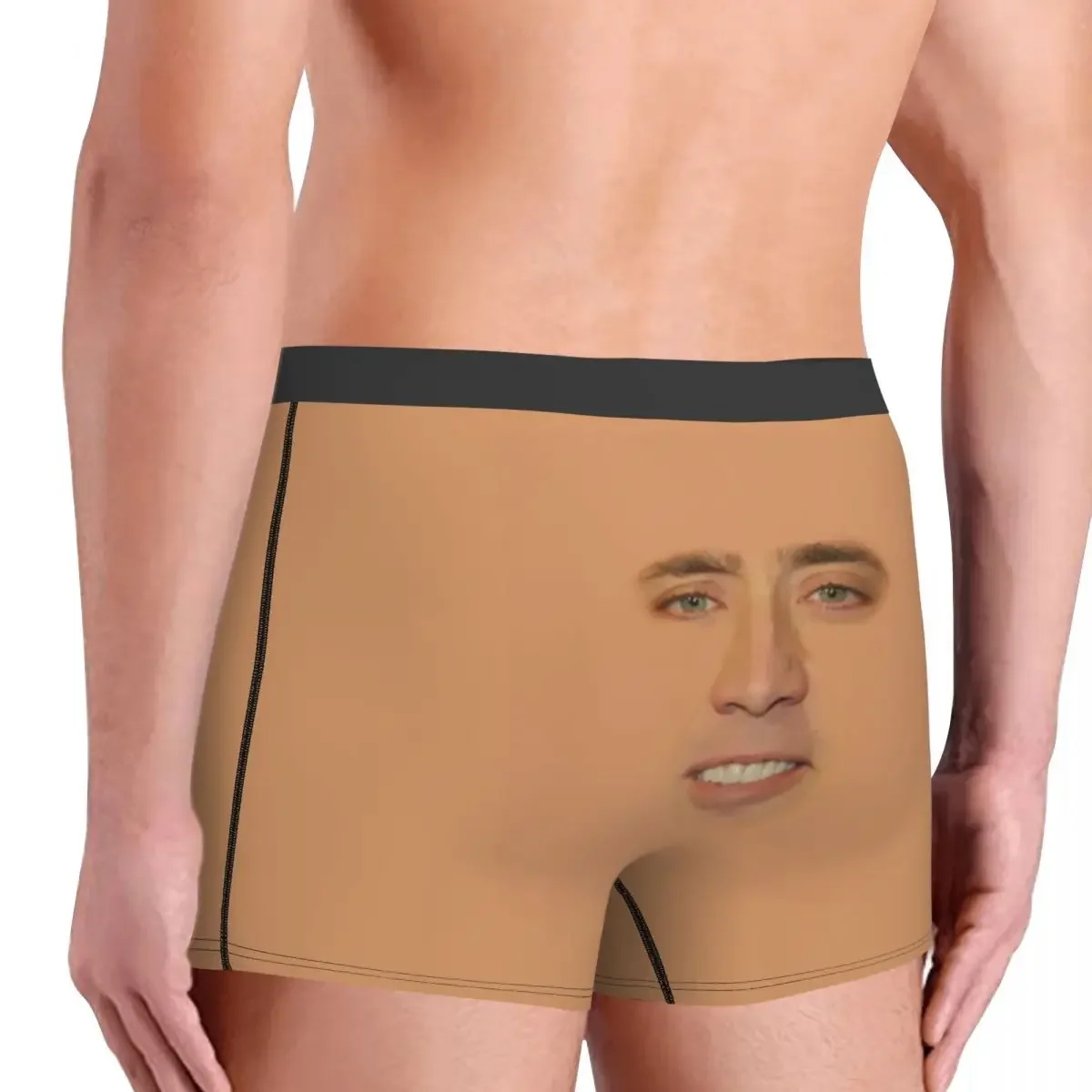 Sexy Male Sexy Nicolas Cage Full Face Underwear Funny Meme Boxer Briefs Men Breathable Shorts Panties Underpants