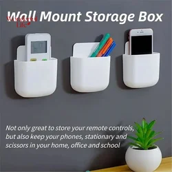 1/2Pcs Wall Mounted Storage Box Household Living Room Conditioner Remote Control Bedside Phone Storage Holder Organizer Shelf