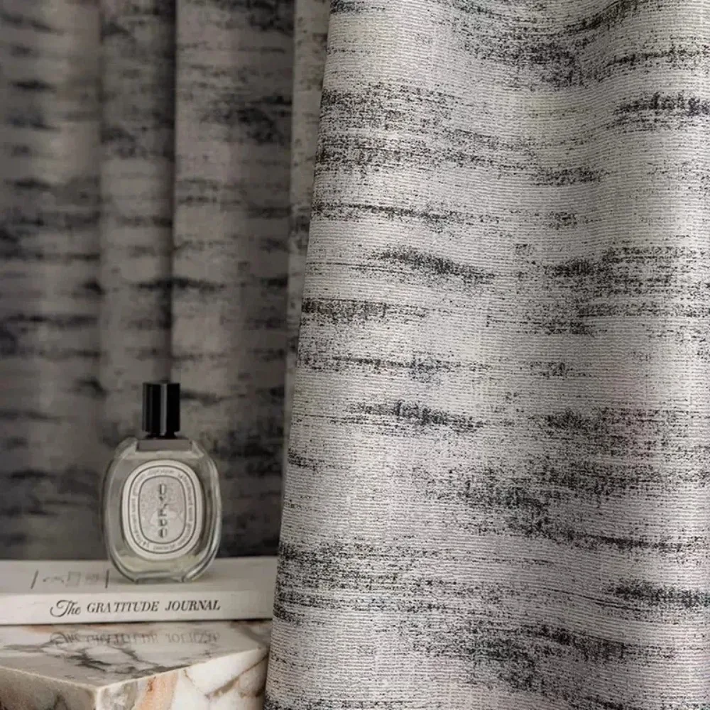 Modern Style American-style Blackout High-precision Yarn-dyed Jacquard Curtains For Living Room Bedroom Dining Hall Custom Size