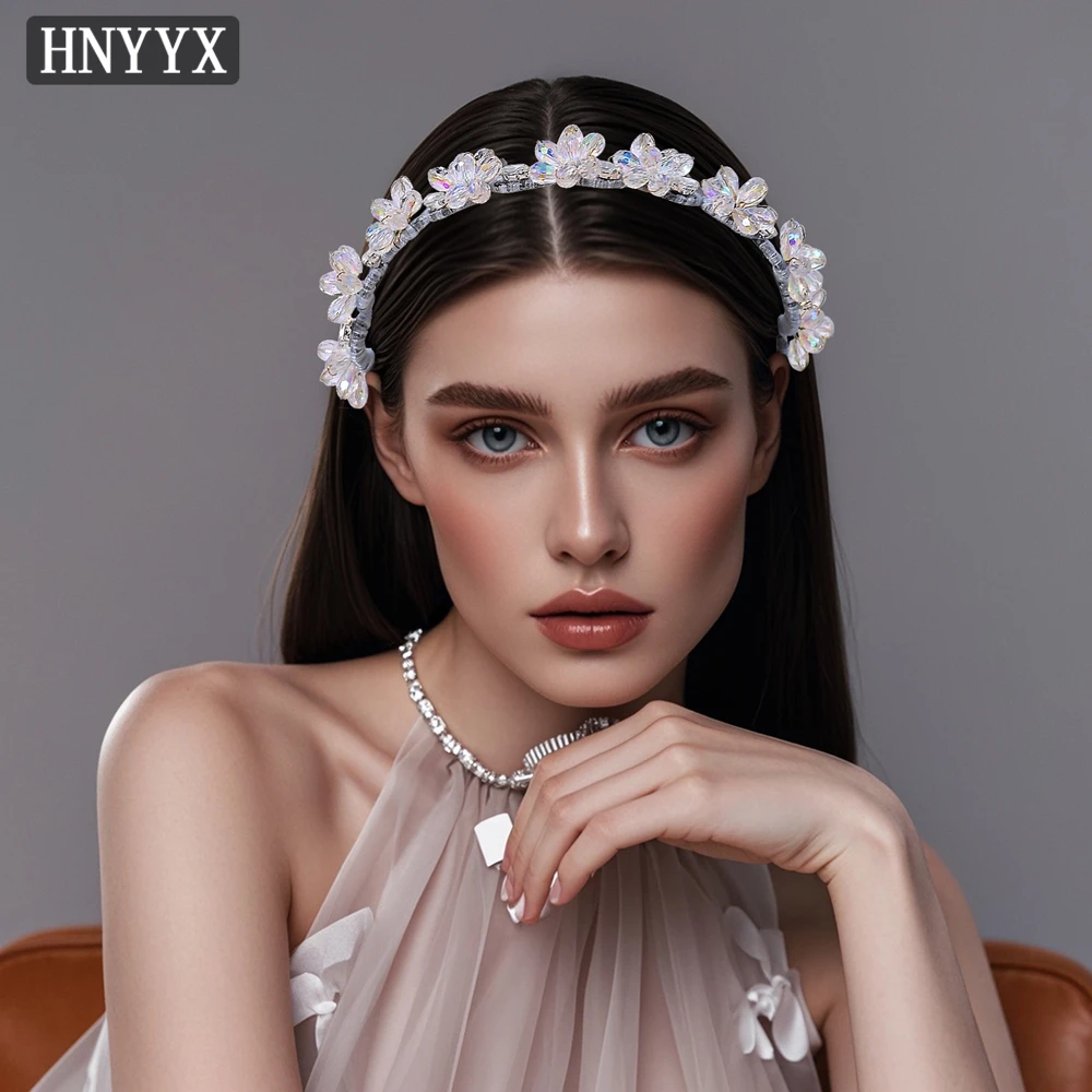 

HNYYX Crystal Sparkling Hair Hoops Headband Women Luxury Korean Style Headband Ladies Fashion Dating Party Hair Accessories A400