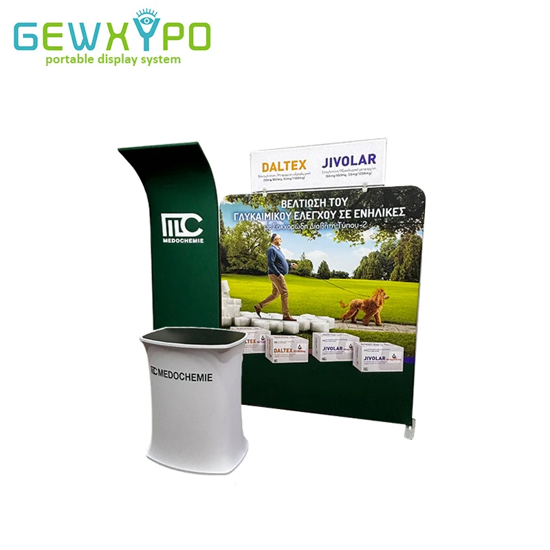 3mX3m Booth Solution Custom Size Portable Easy Fabric Banner Backwall Display With Advertising Graphics Printing(Include All)