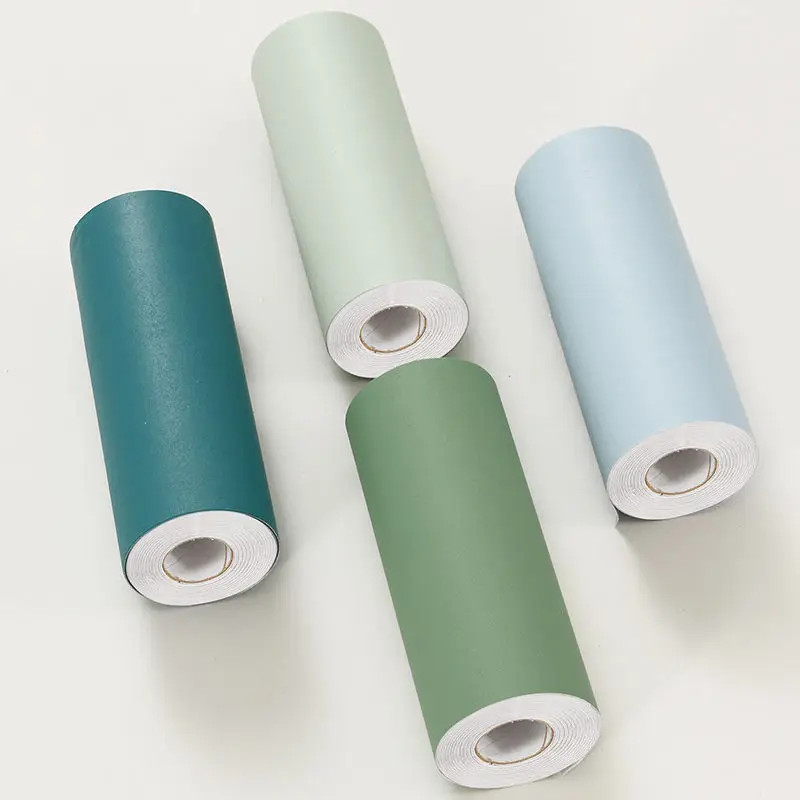 

Korean Waistline Stickers Wardrobe Glass Door Edging Decoration Wallpaper Thickened Solid Color Border Waterproof Self-adhesive