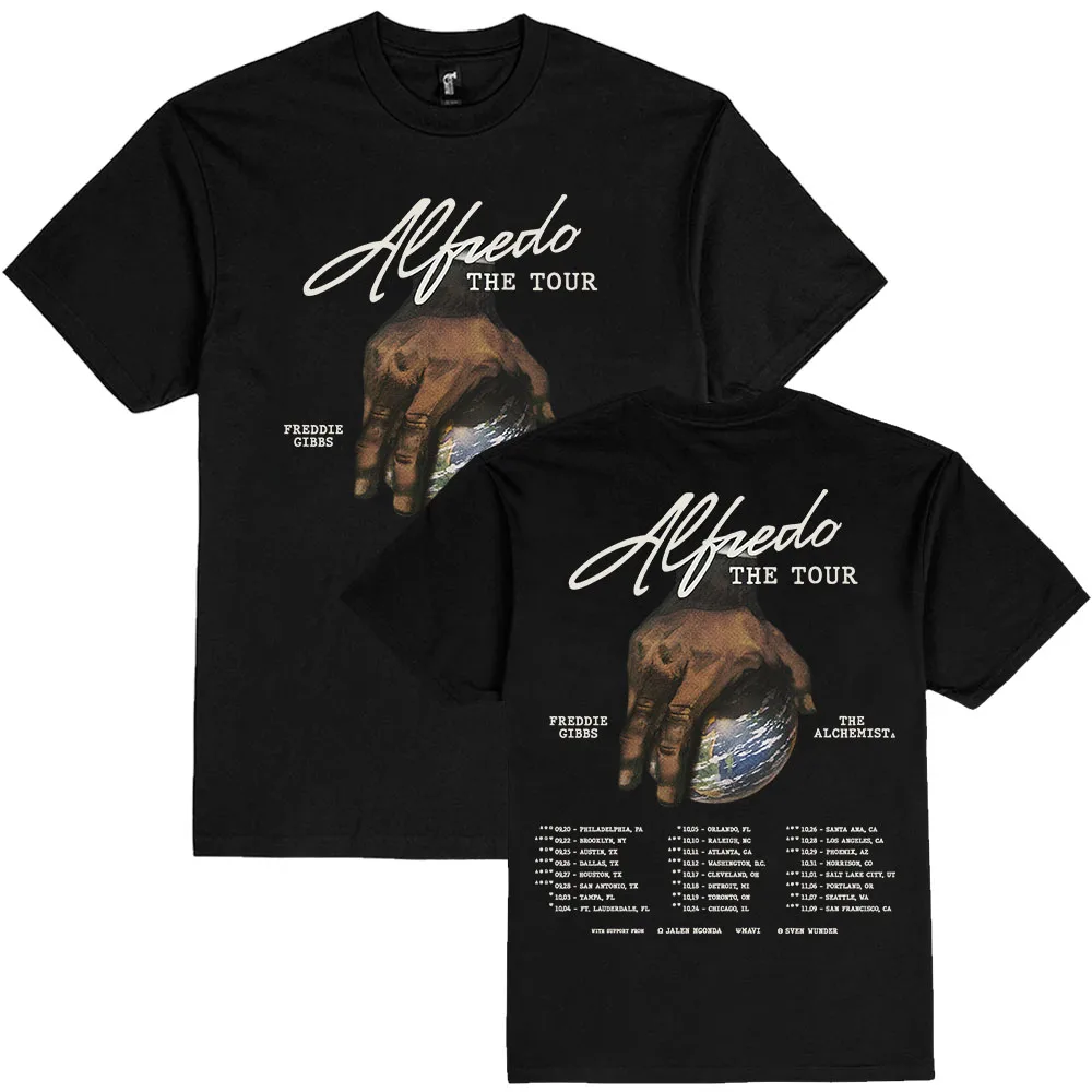 

Freddie Gibbs ALFREDO Tour T-shirt Short Sleeve Cotton Fashion Male Tshirts Casual Singer Graphic Printing T Shirt Unisex Tees