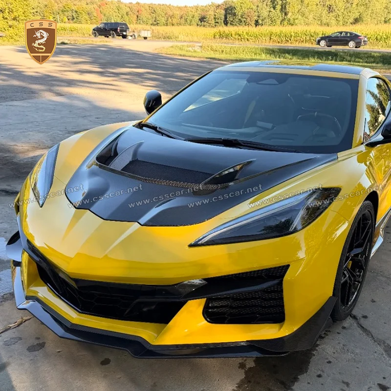 

Сменная крышка двигателя из глянцевого карбона в стиле ZR1.2 для Chevrolet Corvette C8 Z06 2023, детали капота для гоночных автомобилей