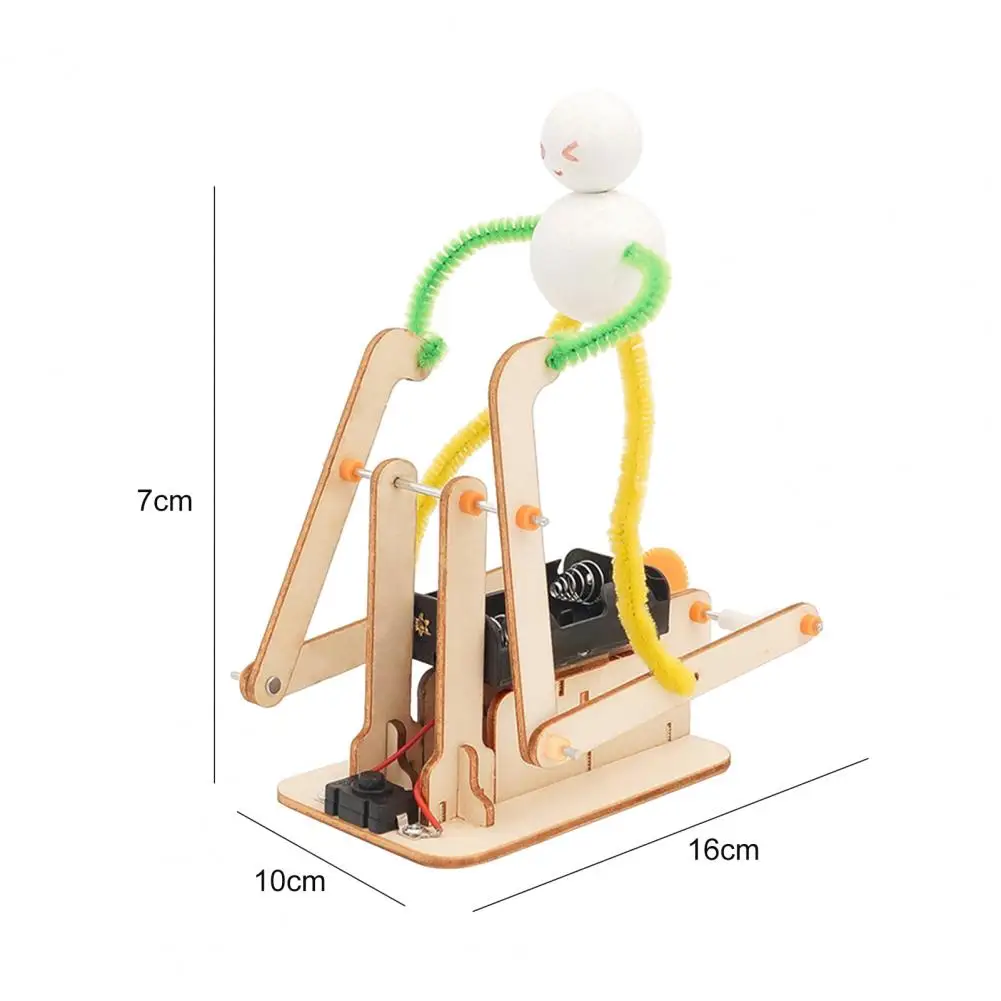 Robot de juguete científico para niños, juguete creativo para pensar, resistente al desgaste, Kits de madera para correr, para educación