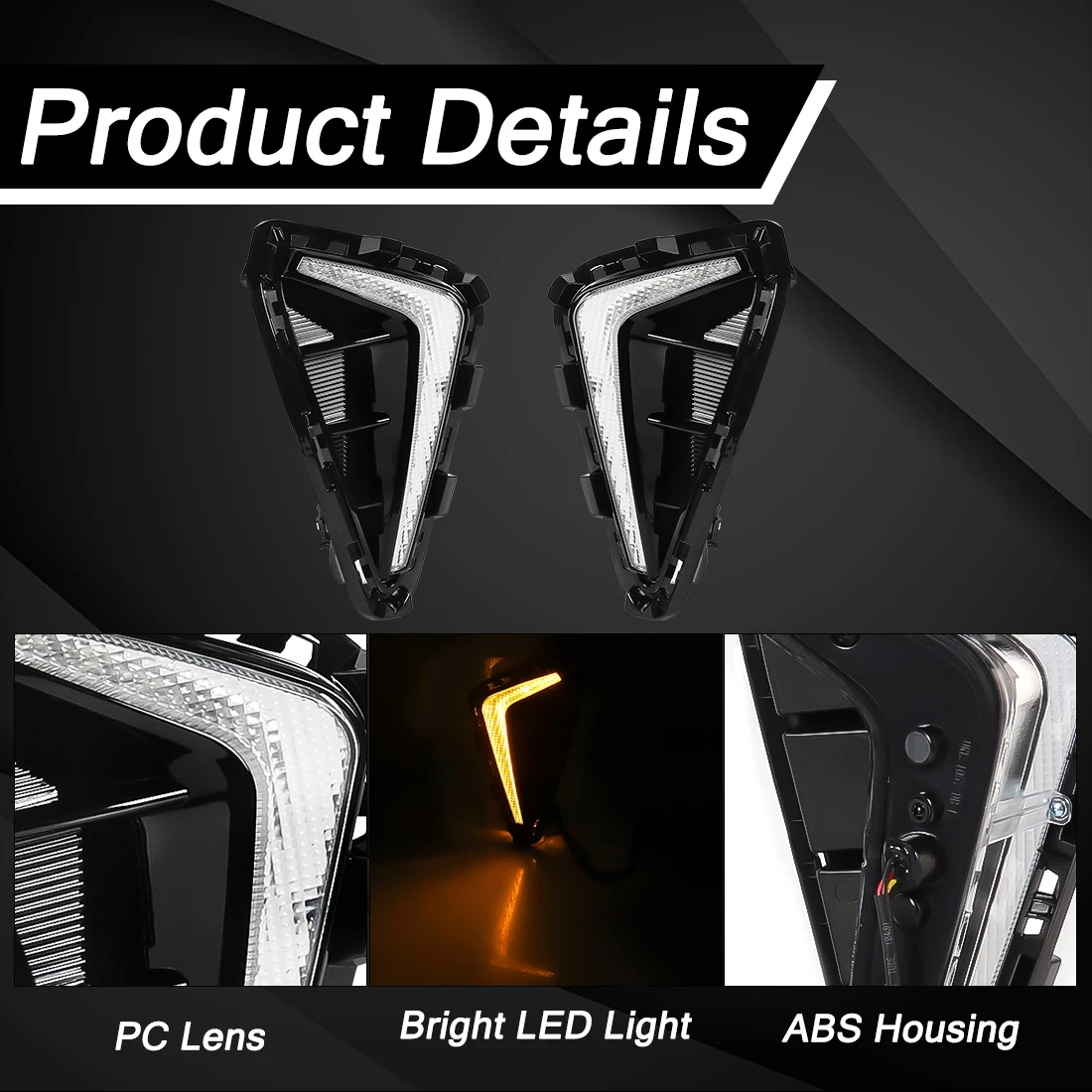 Front Bumper Daylights DRL For Kia RIO 2021 Daytime Running Light Yellow Turn Signal Lamp Driving Healight Car Accessories - view 2
