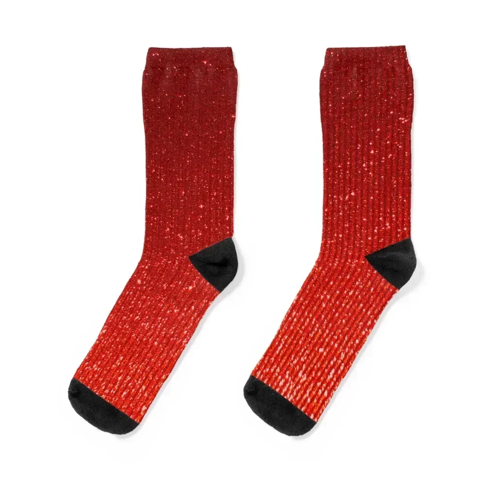 

Red Hue Glitter Sparkles Texture Photography Socks Novelties essential Woman Socks Men's