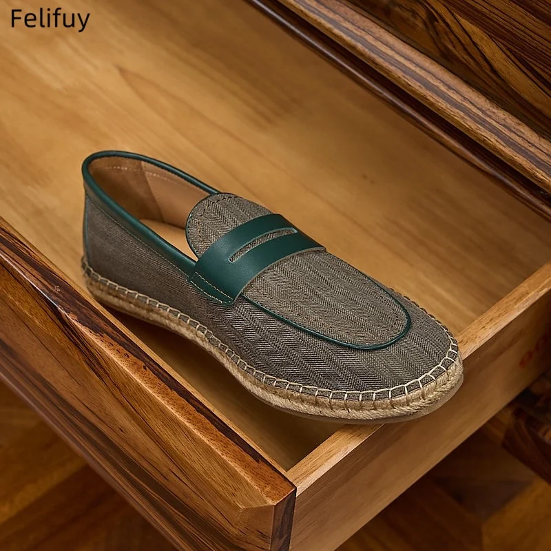 

Men's Genuine Leather Beach Shoes Spring Summer New Style Flat Bottom Fisherman Shoes Breathable Slip-On Male Flats Comfort Foot