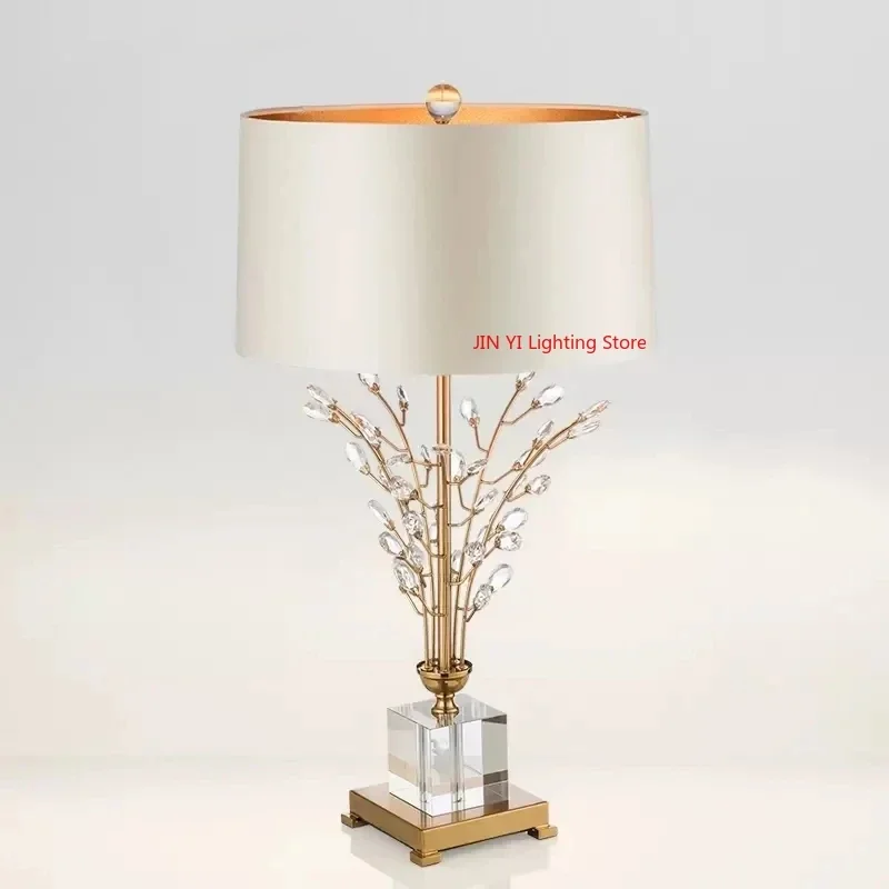 Creative Luxury Crystal Tree Flower Designer Bedroom Bedside LED Lamp Modern Living Room Villa Exhibition Hall Decor Desk Light