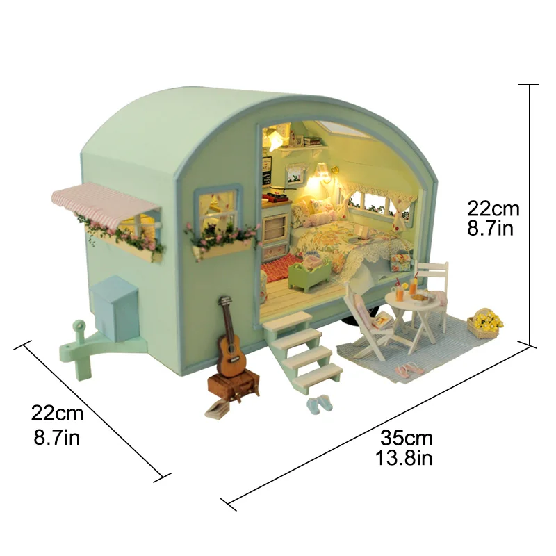 

DIY Doll Houses Wooden Doll Houses Miniature Furniture Kit Toys for Children Gift Time and travel doll house for girls