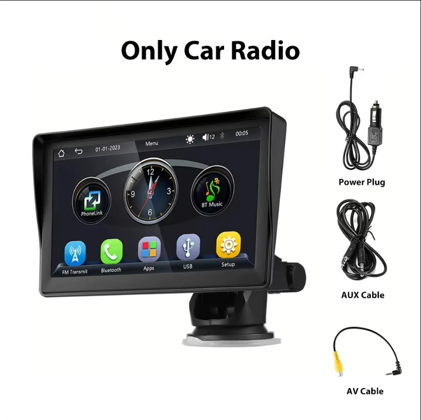 CarPlay Android Auto Sync Datum und Uhrzeit Auto-Radio Multimedia-Videoplayer 7 Zoll tragbarer Touchscreen mit USB für Rückfahrkamera