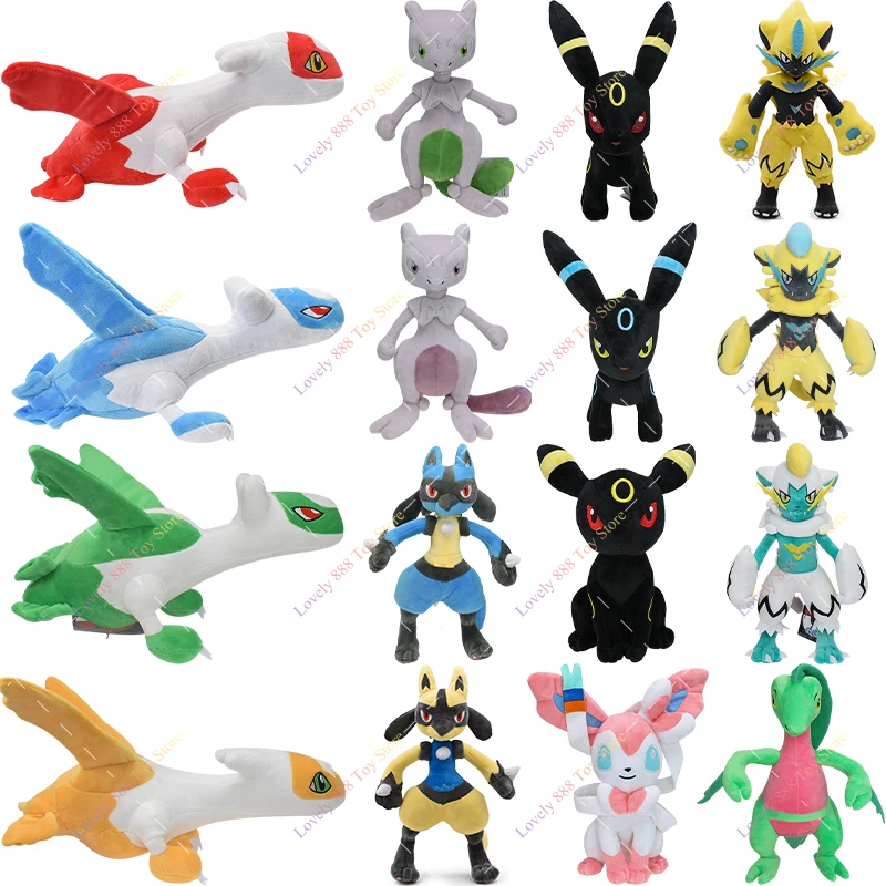Pokemon Lucido Hisuian Zorua Peluche Simpatici Latios Riolu Steelix Seviper Aerodattyl Grovyle Sylveon Lucario Bambini Peluche