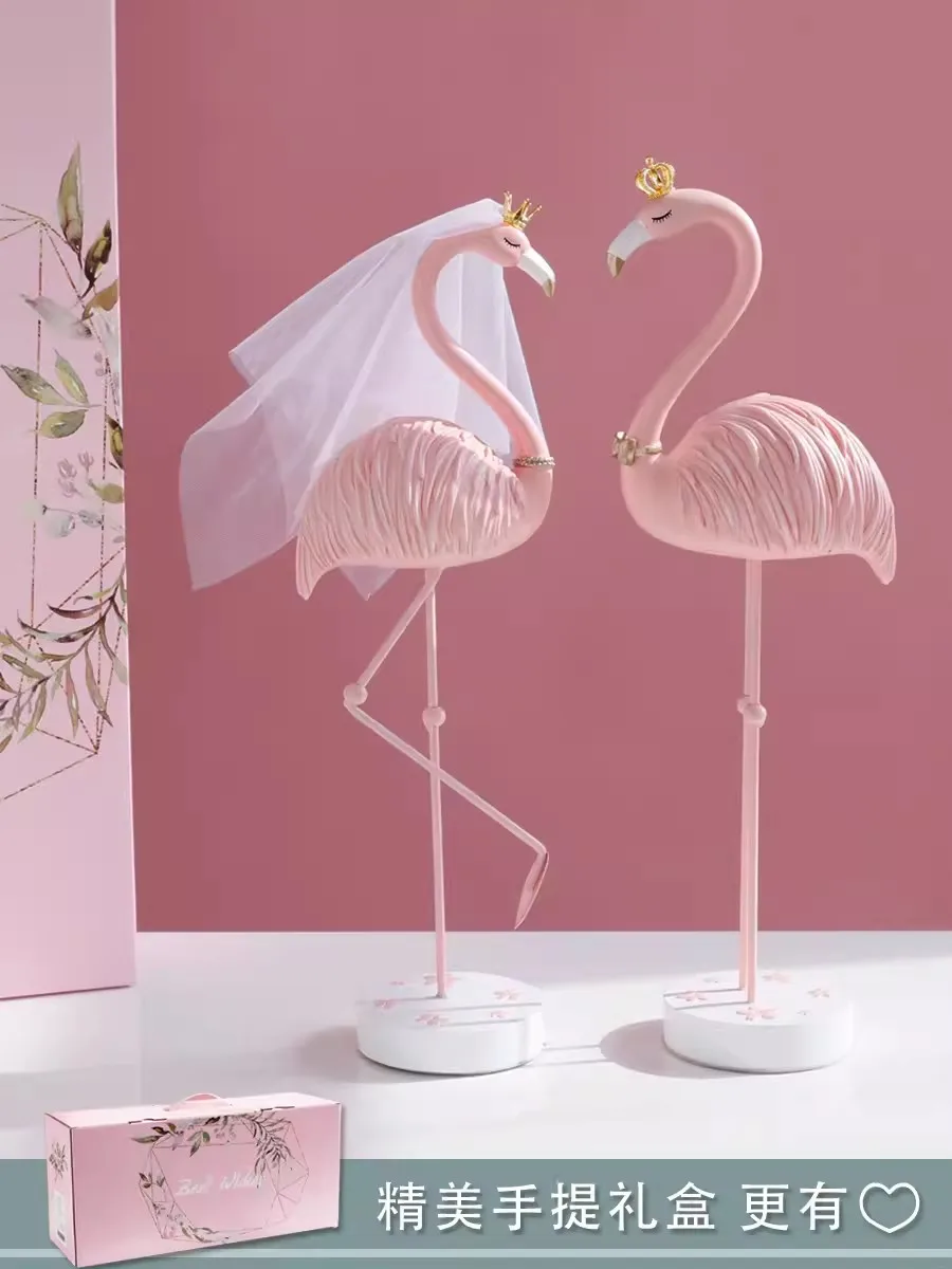 Luxury Living Room Desktop Decorations, Flamingo Wedding Gifts Housewarming Decoration Ornaments