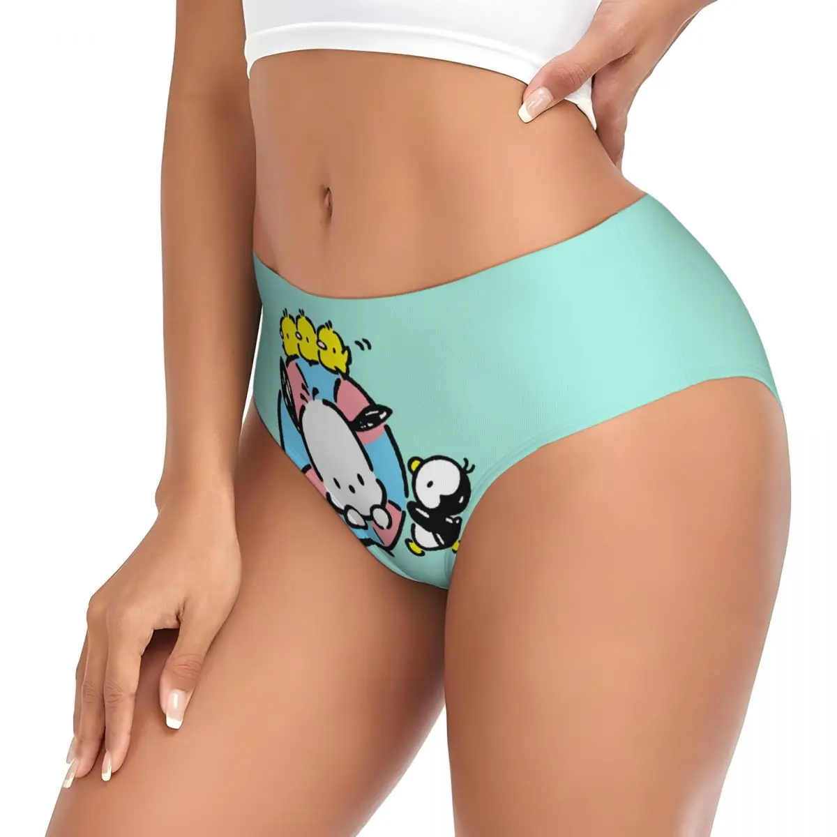 Mutandine brevi personalizzate Pochacco Dog Kawaii per biancheria intima calda elasticizzata traspirante da donna