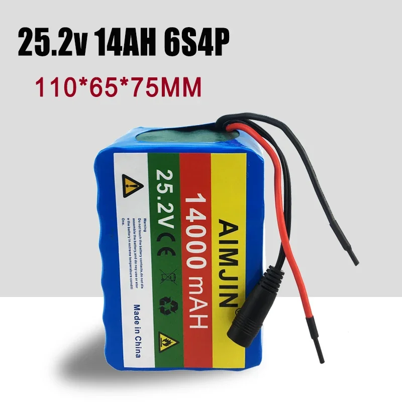 

25.2V 14000mah Lithium ion Rechargeable Battery 14Ah 6s4p 18650 Battery Pack+charger