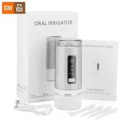 Xiaomi youpin elétrica irrigador oral destacável água flosser jato de água dental portátil à prova dwaterproof água dentes cleaner 4 pçs bocal