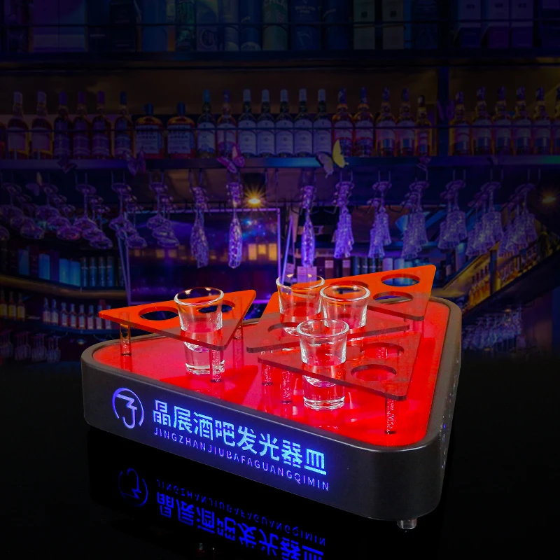 

Luminous Cocktail Glass Rack Professional Drink Display Stand for Nightclub Party Festive Bar Wine Serving