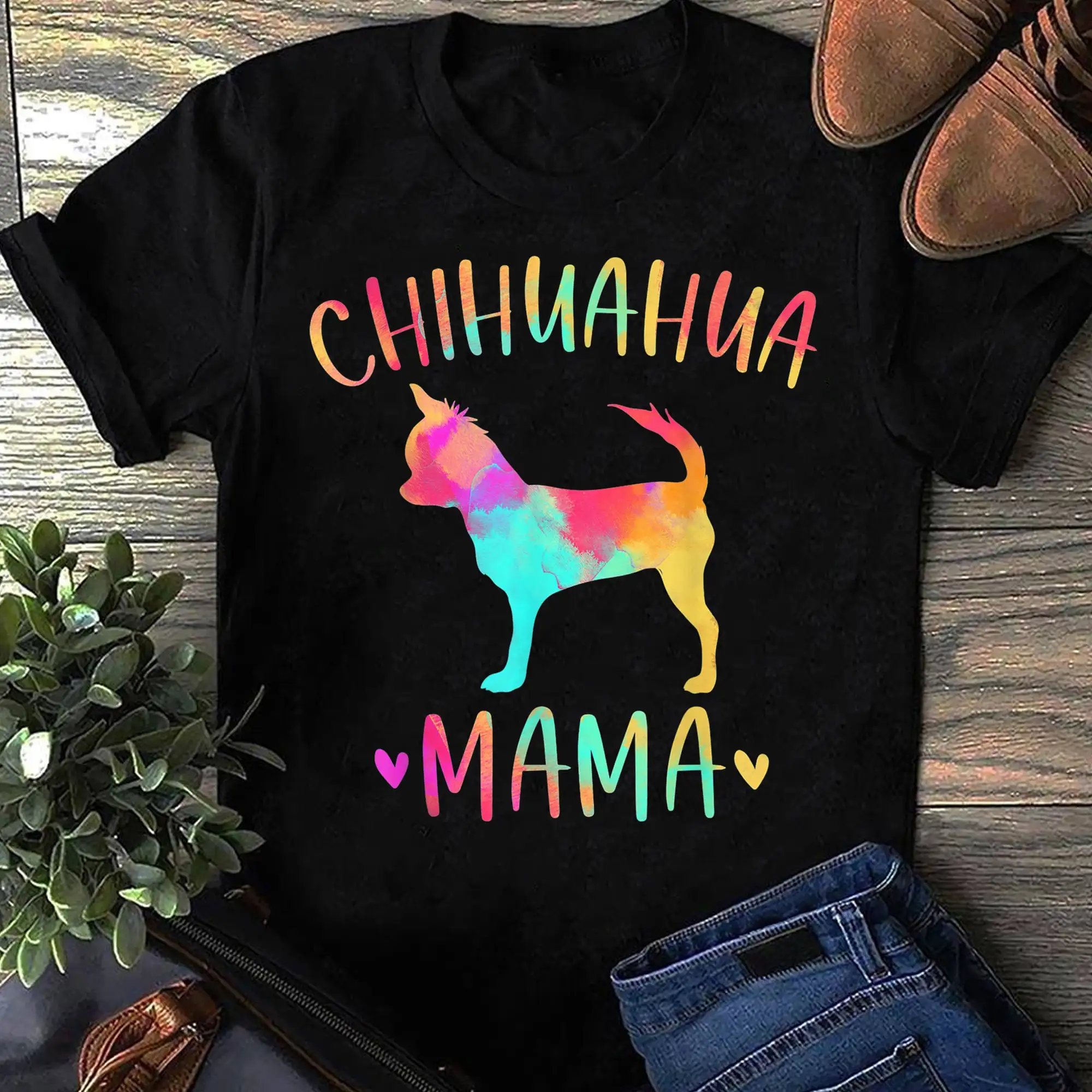 Chihuahua Mama Colorful Chi s Dog Mom T Shirt Funny Lovers Owners GifT