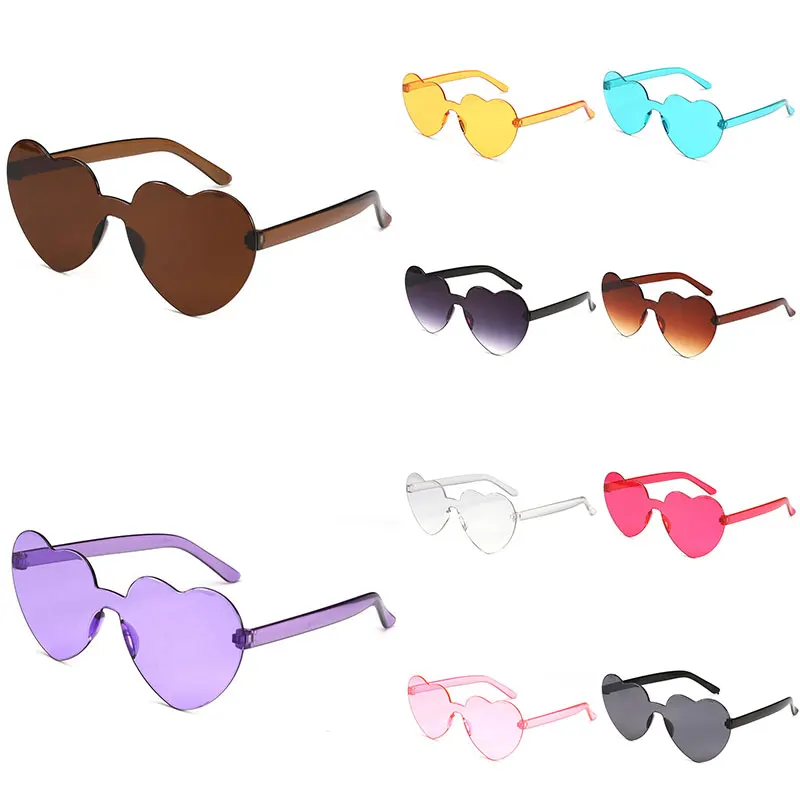 Retro Love Heart SunglassesSpectacle Frame Eyewear Eyeglasses Flat Mirror Glasses Frame Metal Frame UV400 Protection Glasses