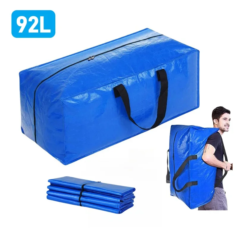 

Luggage Moving Ziplock Bags Tote with Strong Handles& Backpack Straps, Storage Organizer Packing Supplies, Camping Totes Bag