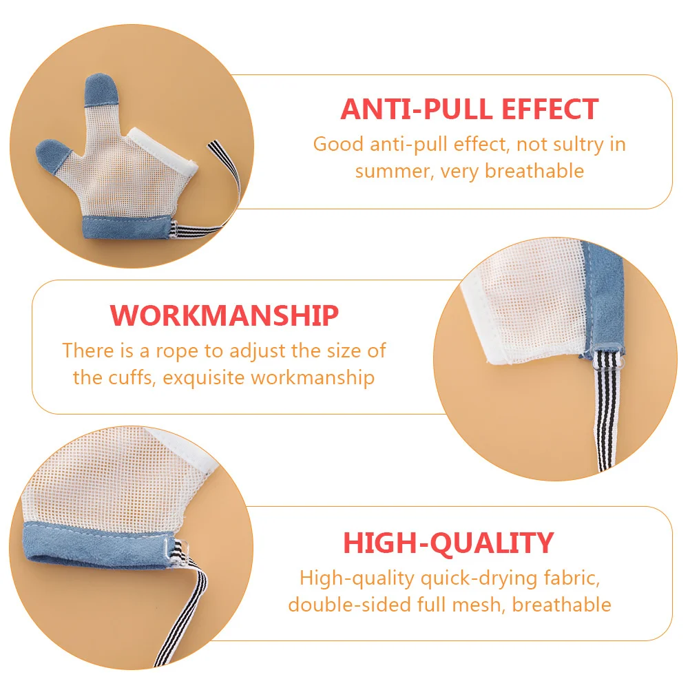 

1 Pair Baby Mesh Half-Finger Gloves Anti-Eating Hand Protection Breathable Nylon Teething Mitten For Newborn Toddlers Kids