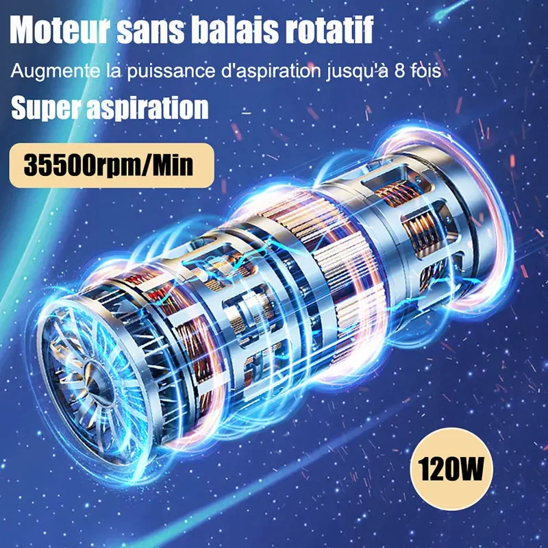 95000Pa Wireless Car Vacuum Cleaner Strong Suction Handheld Auto Vacuum  & Car Dual Use Mini Vacuum Cleaner  Appliance