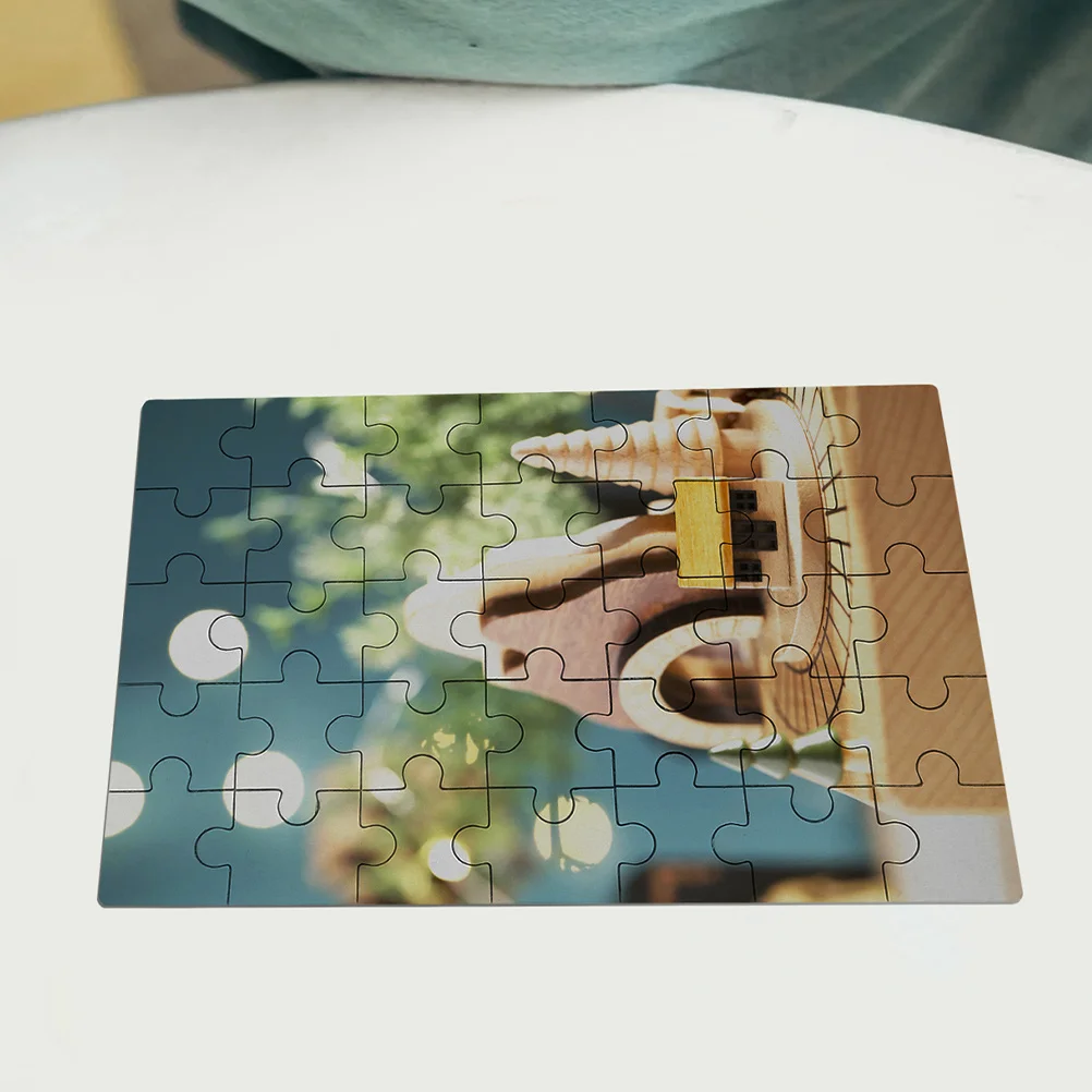 

4pcs Blank Jigsaw Puzzles Wooden Diy Sublimation Puzzle Crafts Heat Transfer For Family Game Kids Activity Puzzle Pieces