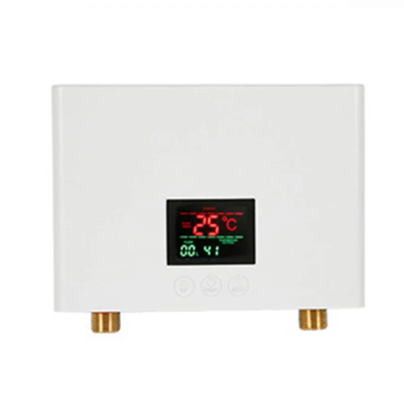 110V 220V Water Heater Bathroom Kitchen Wall Mounted Electric Water Heater LCD Temperature Display EU Plug